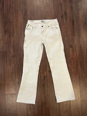 Levi Strauss Signature Jeans Women’s 8 Beige Low Rise Denim Bootcut 28x28